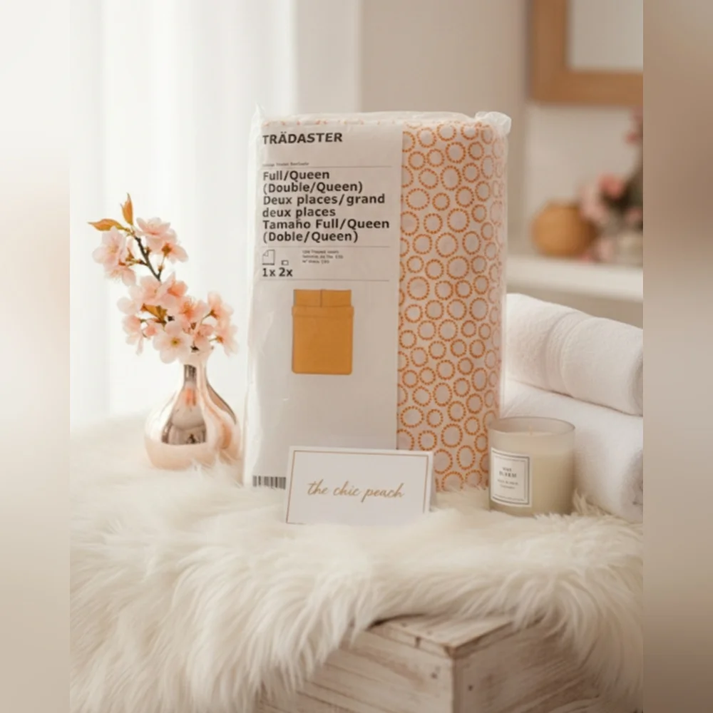 🧡 IKEA TRÄDASTER Queen Duvet Cover & Pillowcase Set – NWT 🧡